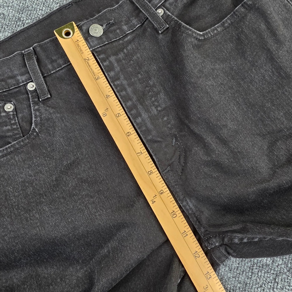 Levis 502 Jeans Men's 36x32 Regular Taper Black Denim Dark Wash Casual - Picture 5 of 9